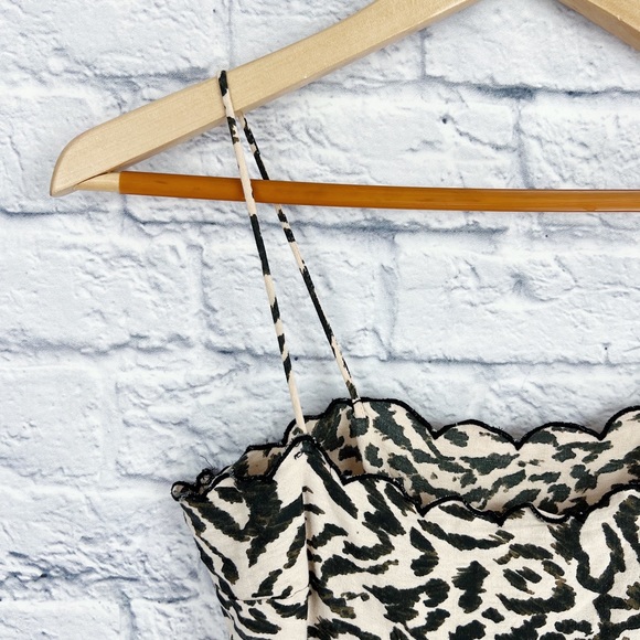 ASOS DESIGN Leopard Scalloped Hem Cutout Mini Dress - Picture 7 of 10